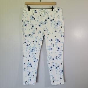 Gap Khakis Floral Capri Crop Pants Womens 12 Regular Slim City Preppy Feminine
